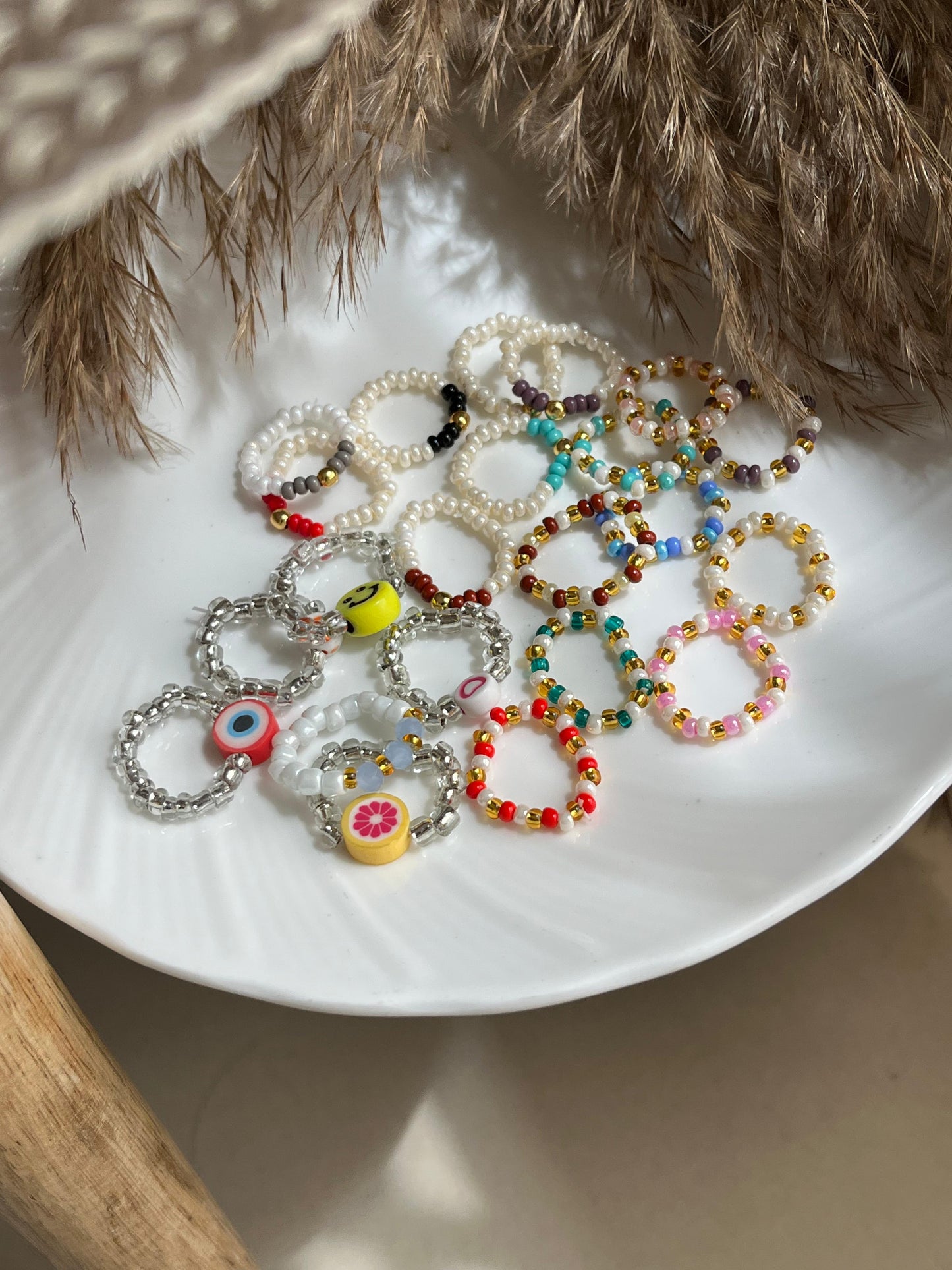 Plain Beaded Rings