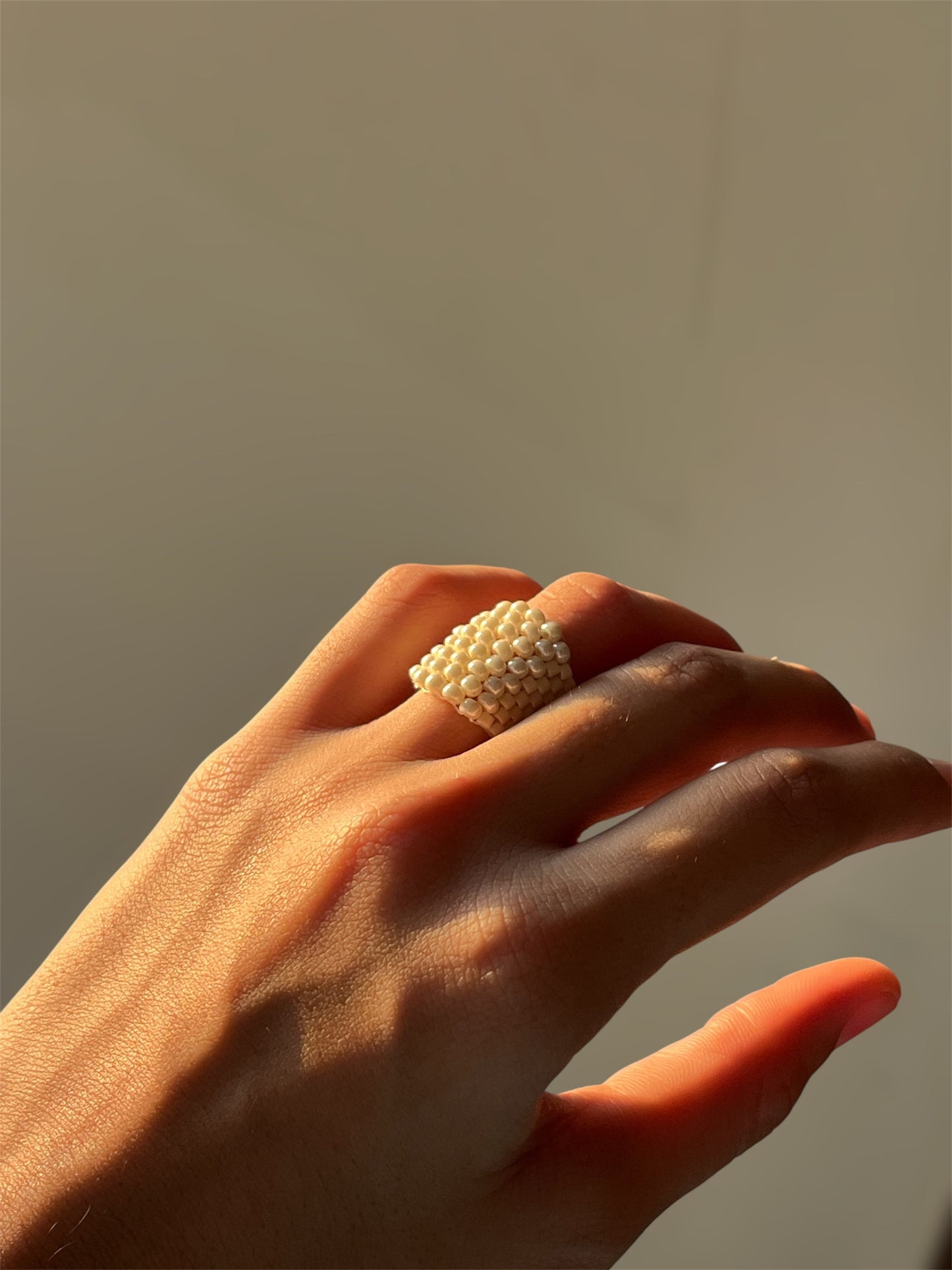 Creambell beaded ring