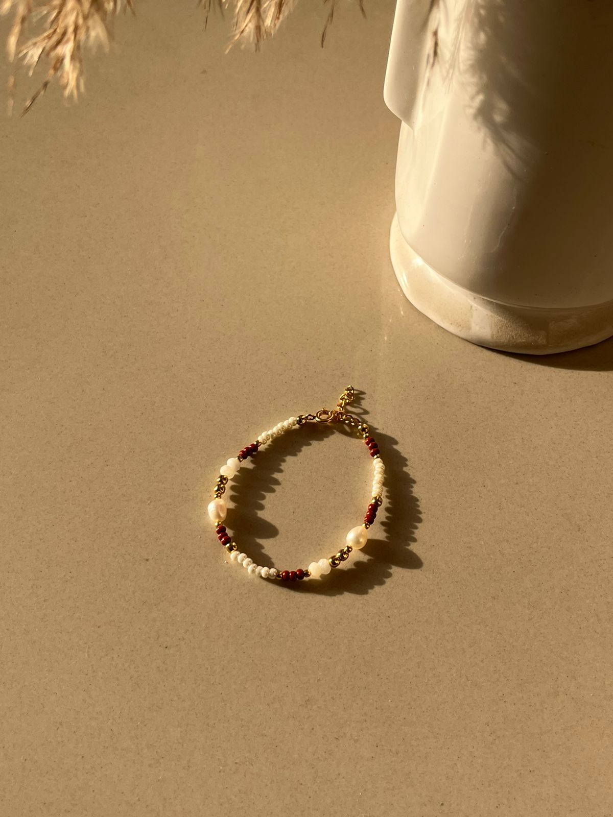 Pearl & Brown Seed Bead Bracelet