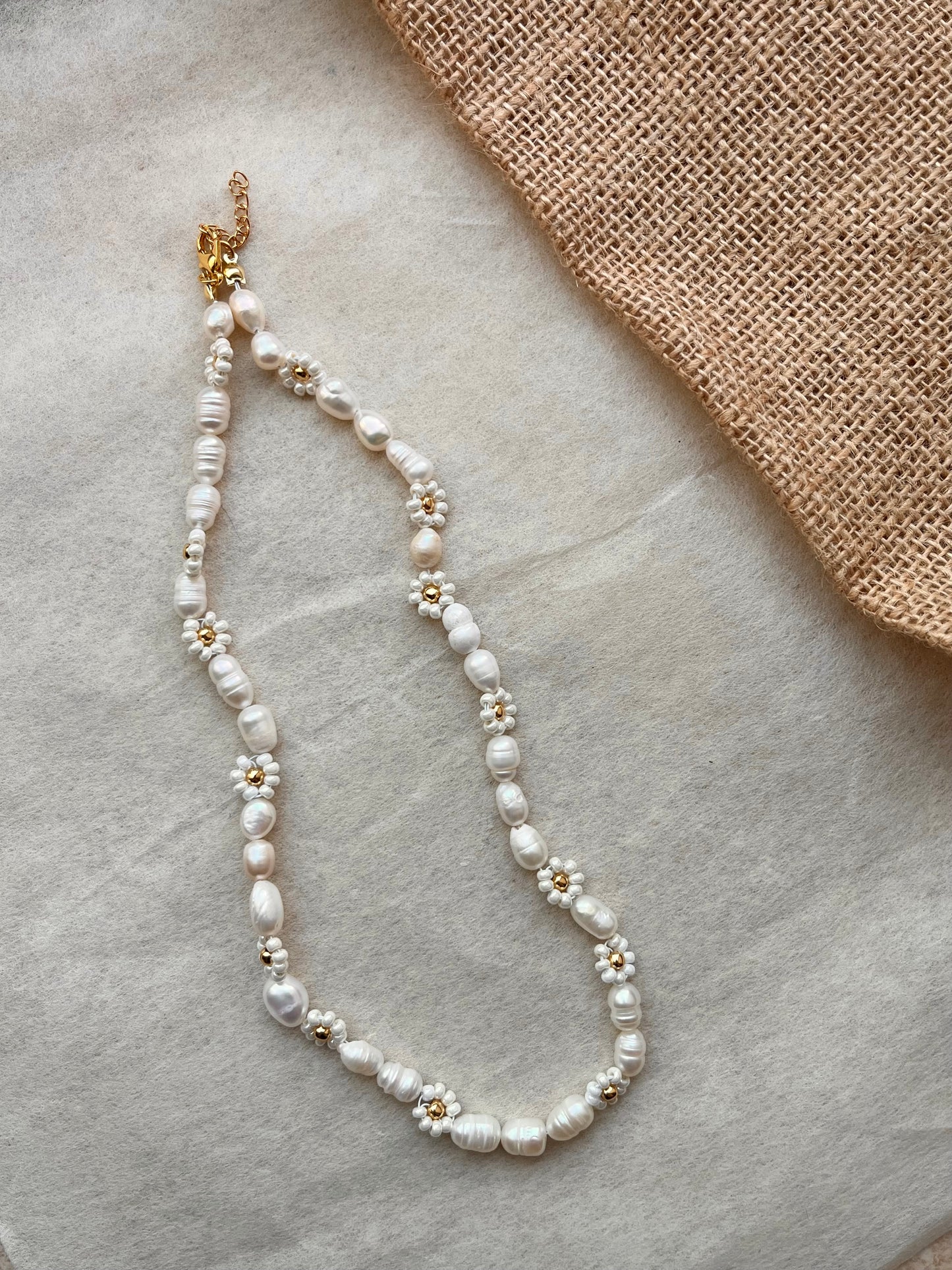 Freshwater Pearl Daisy necklace