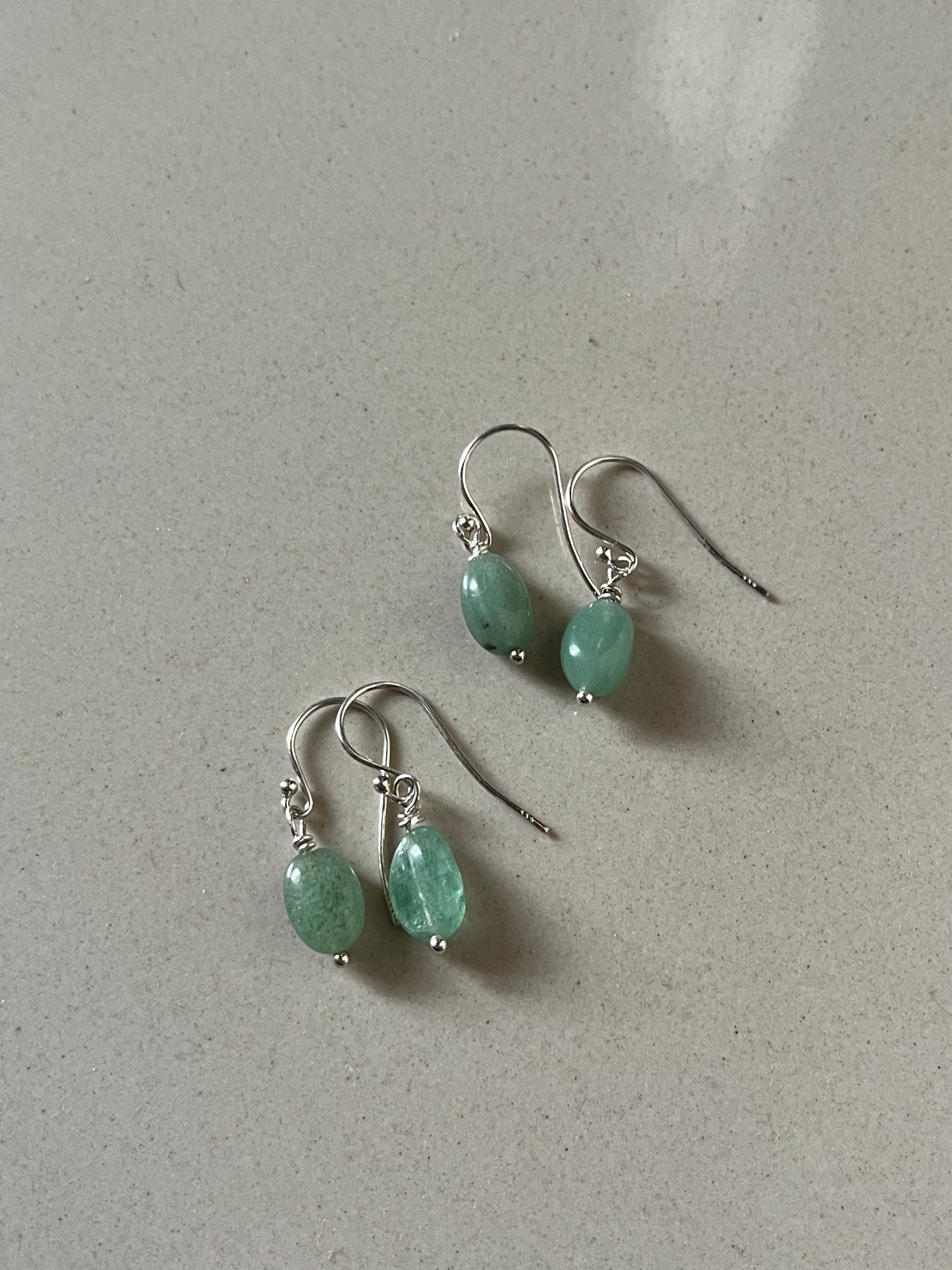 Green Aventurine Sterling Silver Earrings