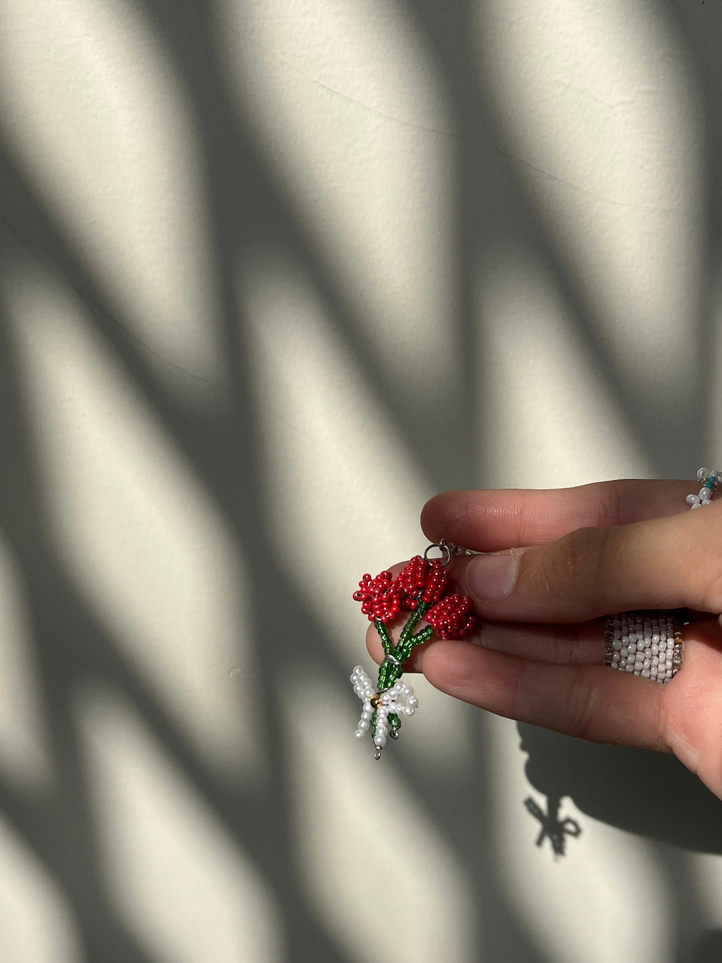 Red Tulip Bouquet Charm