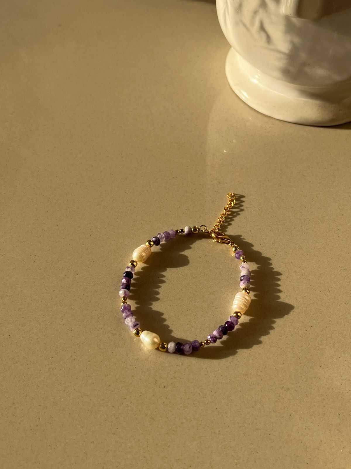 Amethyst Pearl Bracelet