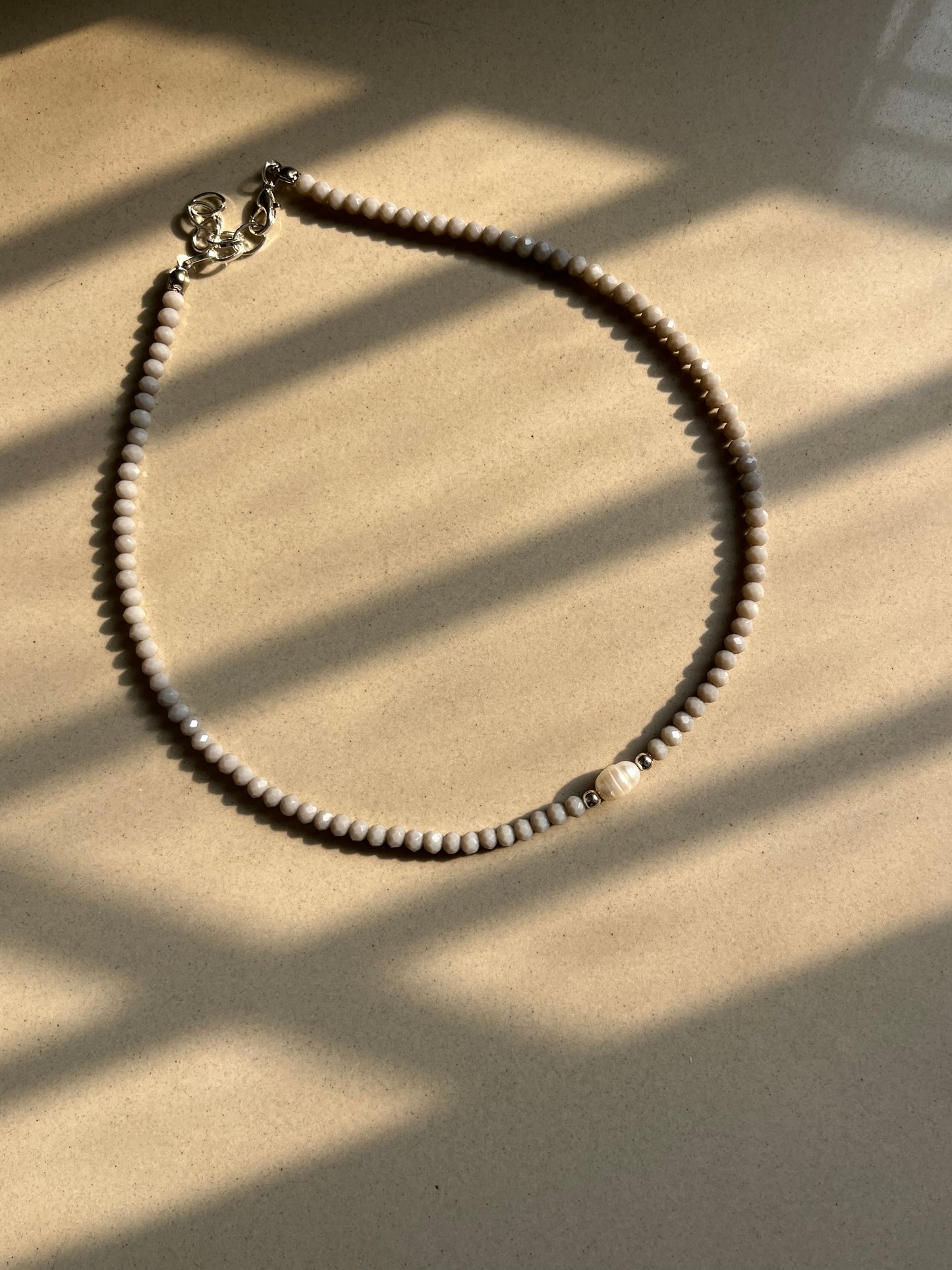 Grey Pearl beaded necklace