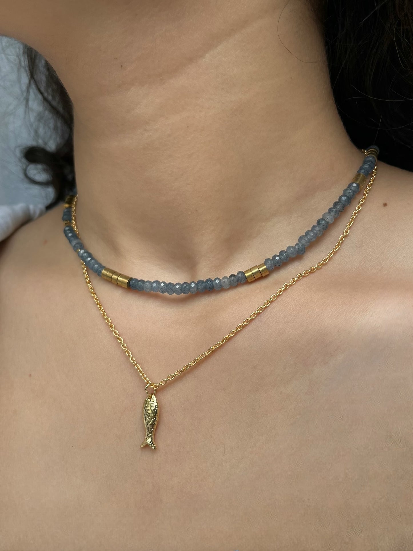 Blue Sapphire beaded necklace