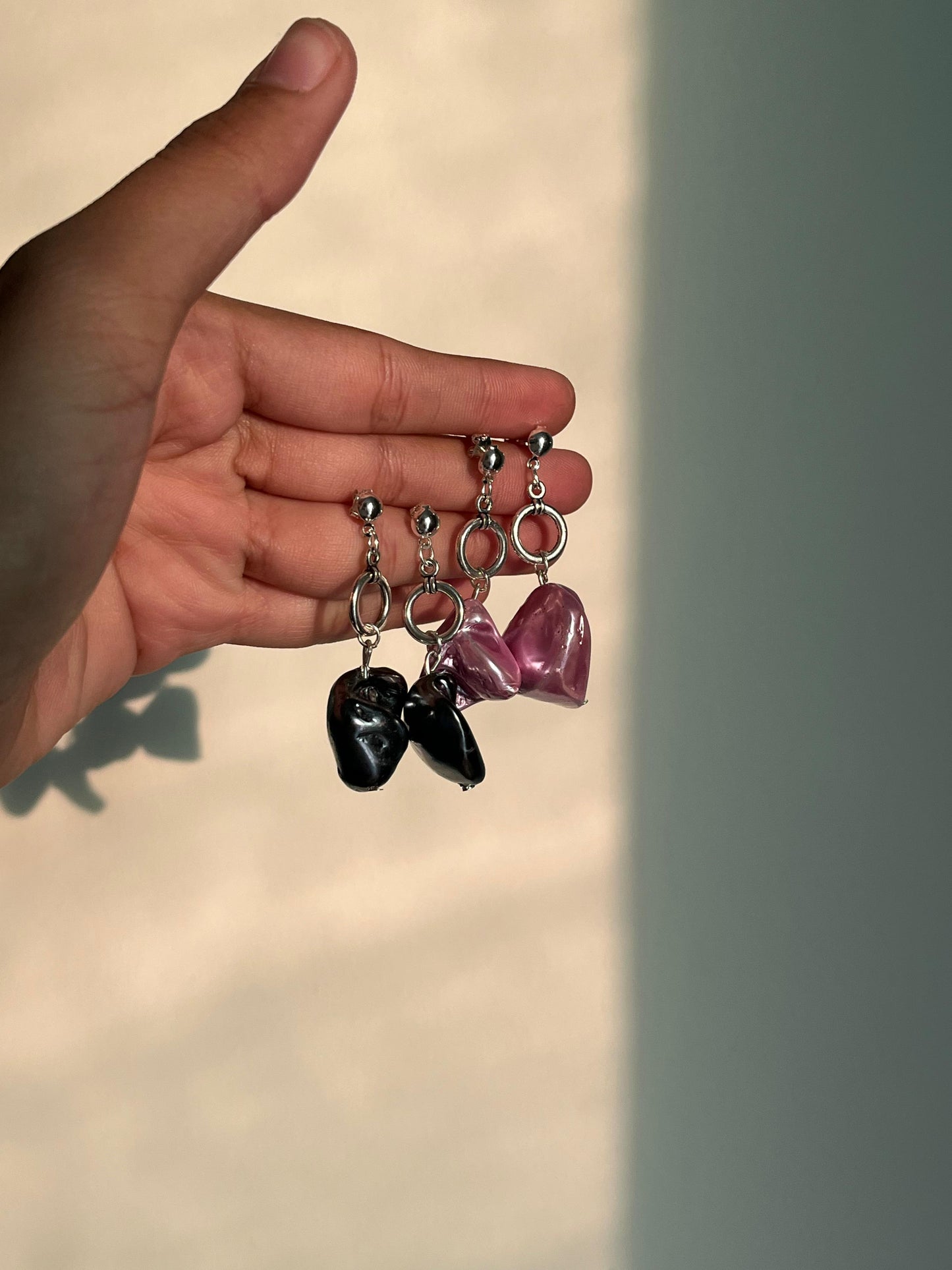 Mismatched stone earrings