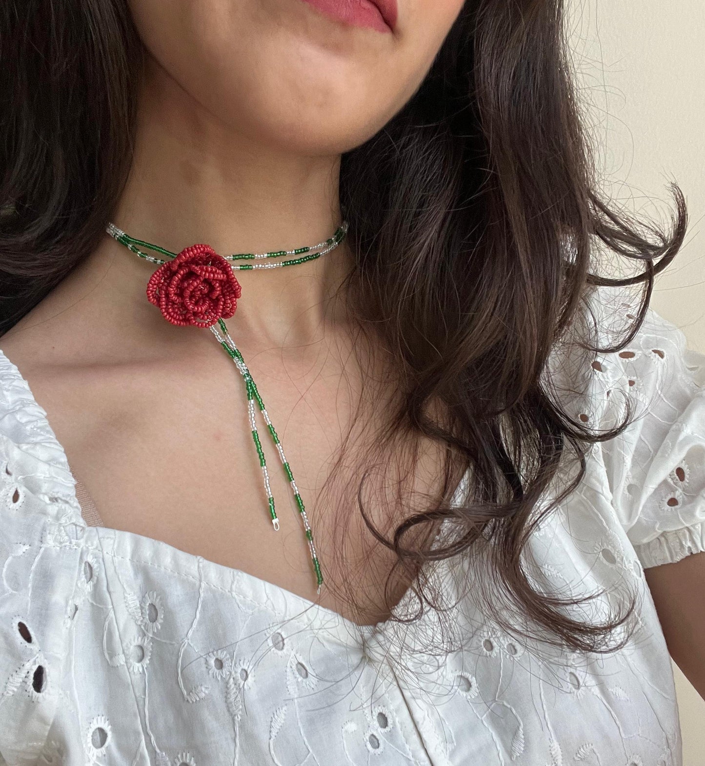 Rose Lariat Necklace