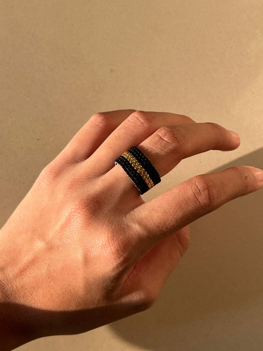 Black & Golden Miyuki ring