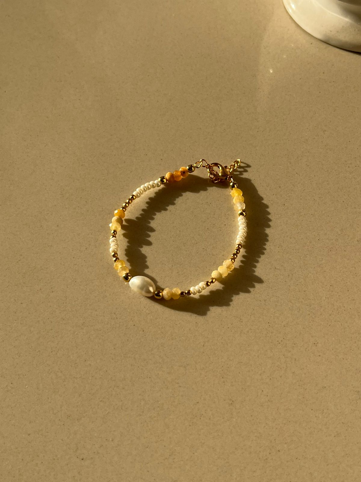 Yellow Aventurine Pearl Bracelet