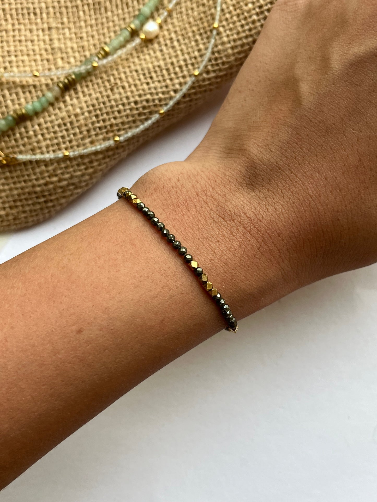 Pyrite gemstone bracelet