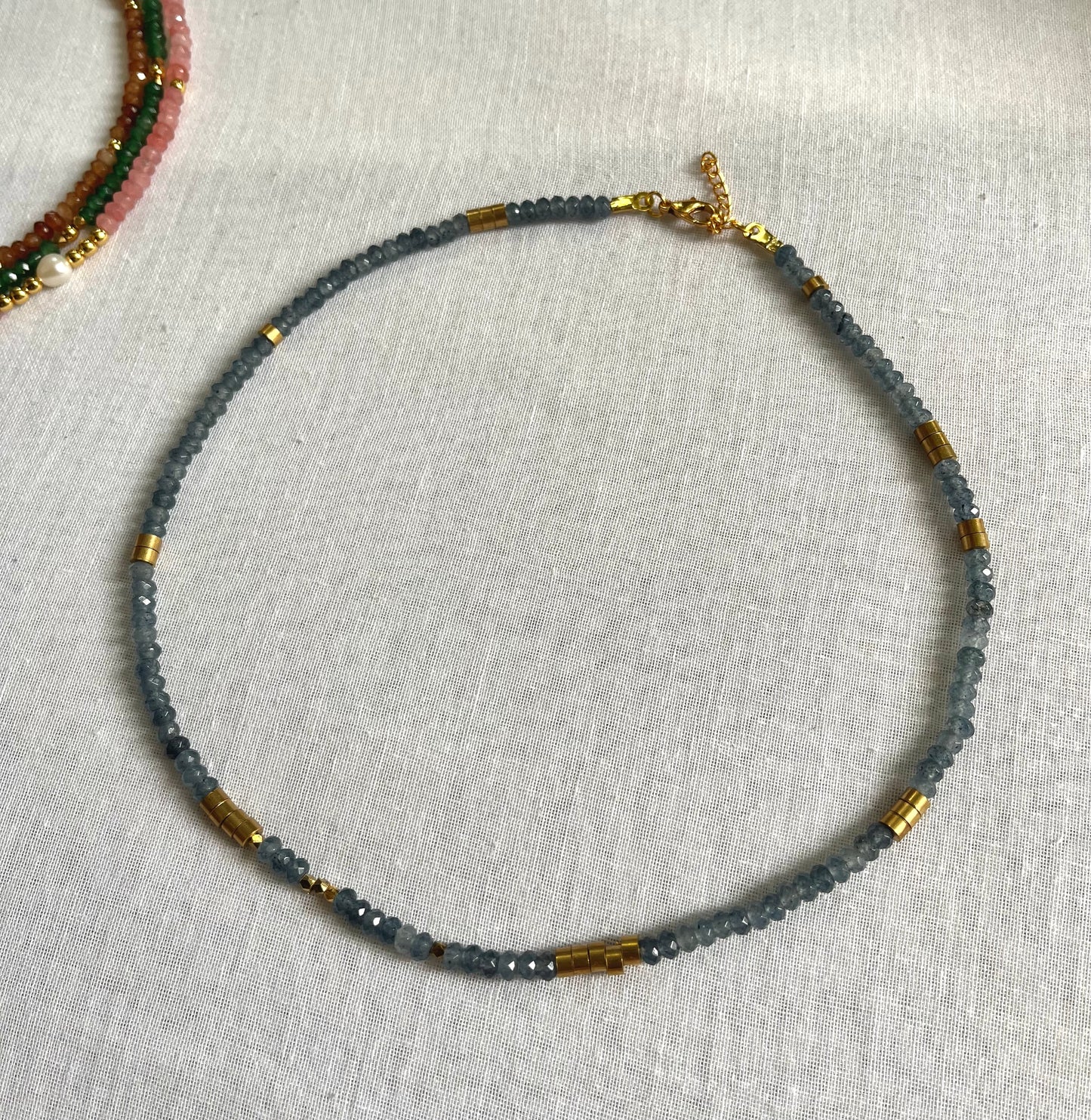 Blue Sapphire beaded necklace