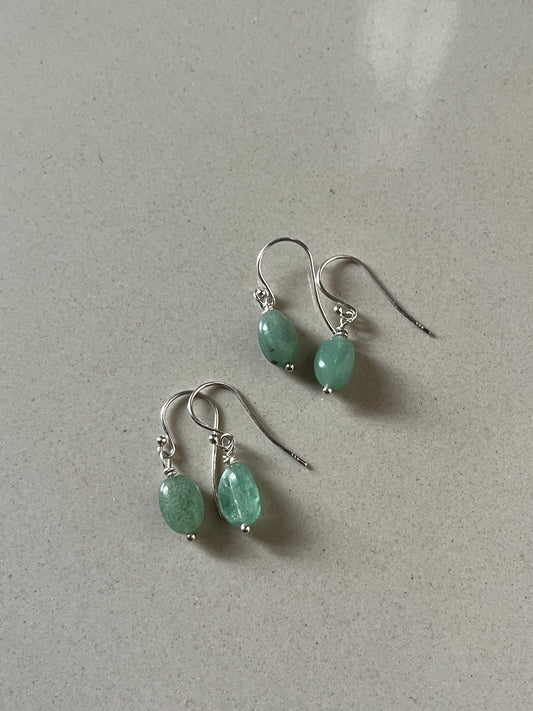 Green Aventurine Sterling Silver Earrings