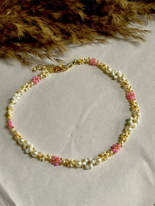 Blush beaded choker