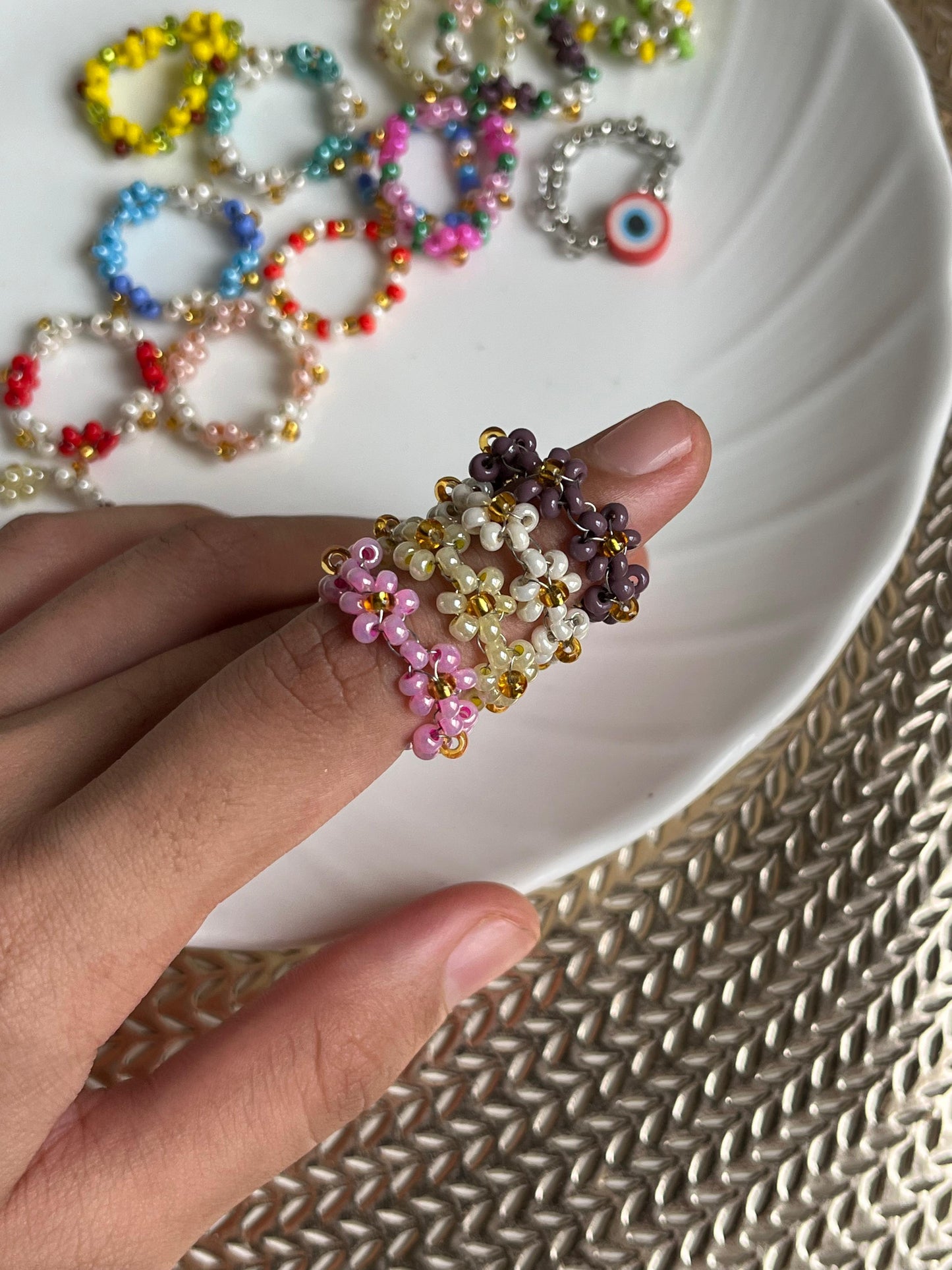 Pastel Floral Rings