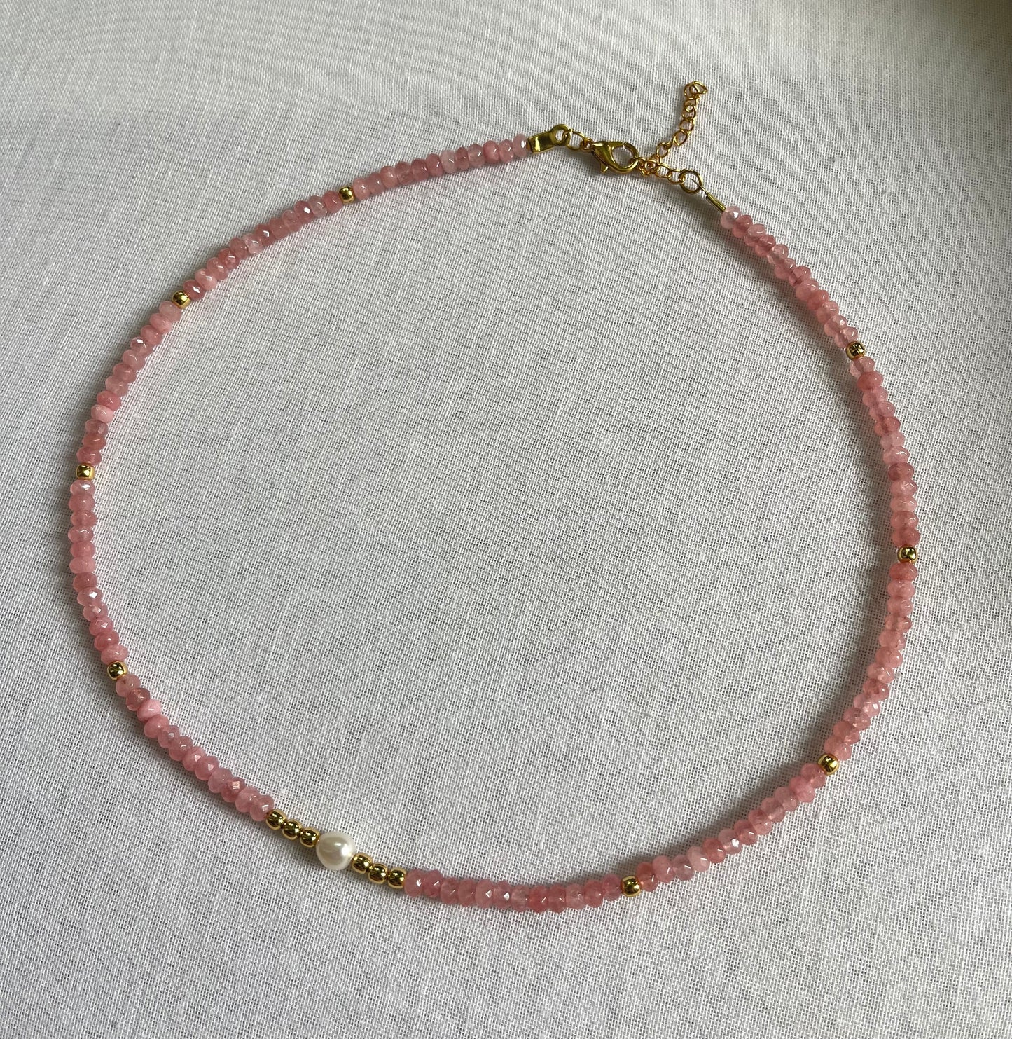 Rose Quartz beaded necklace