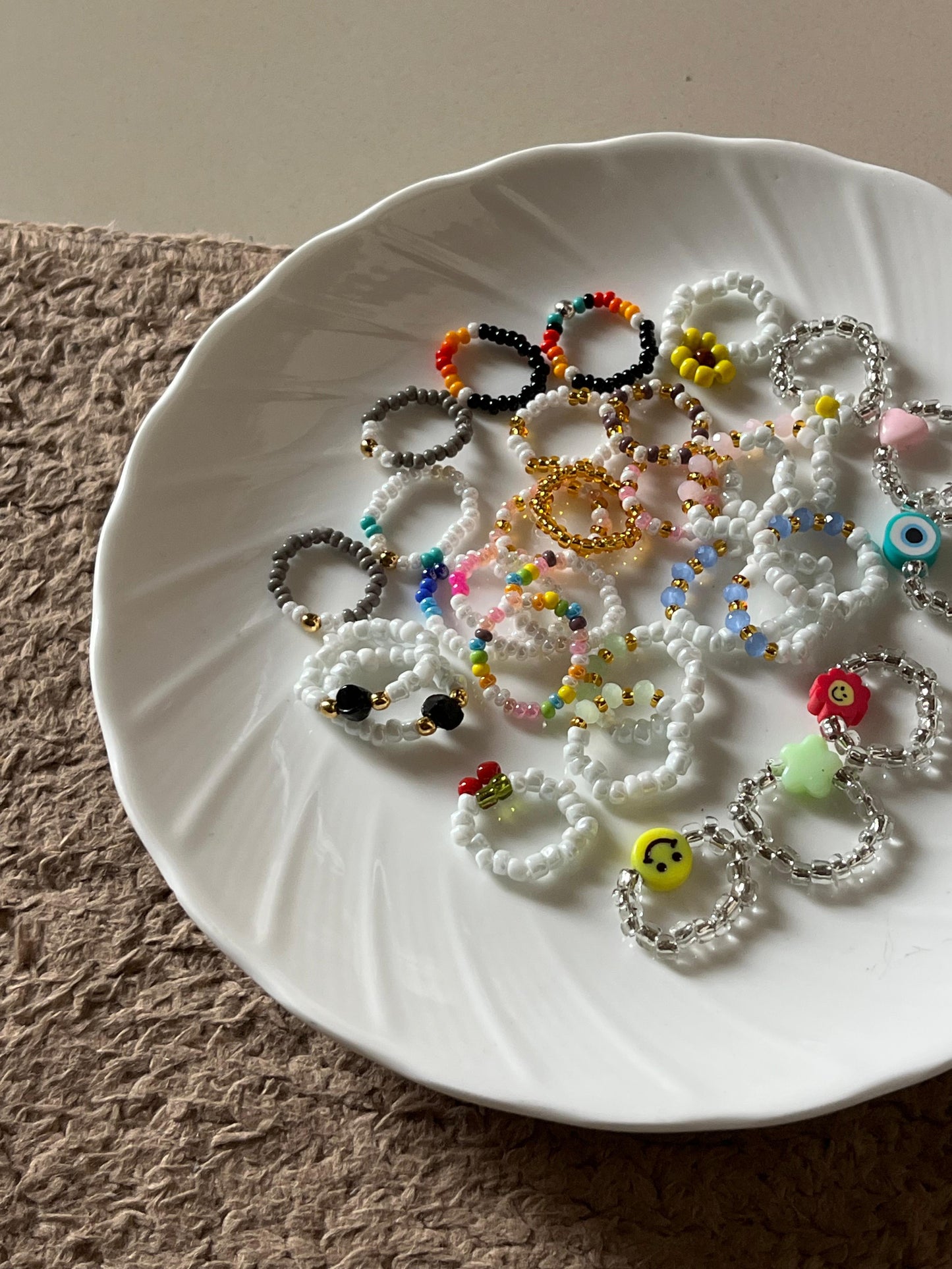Plain Beaded Rings