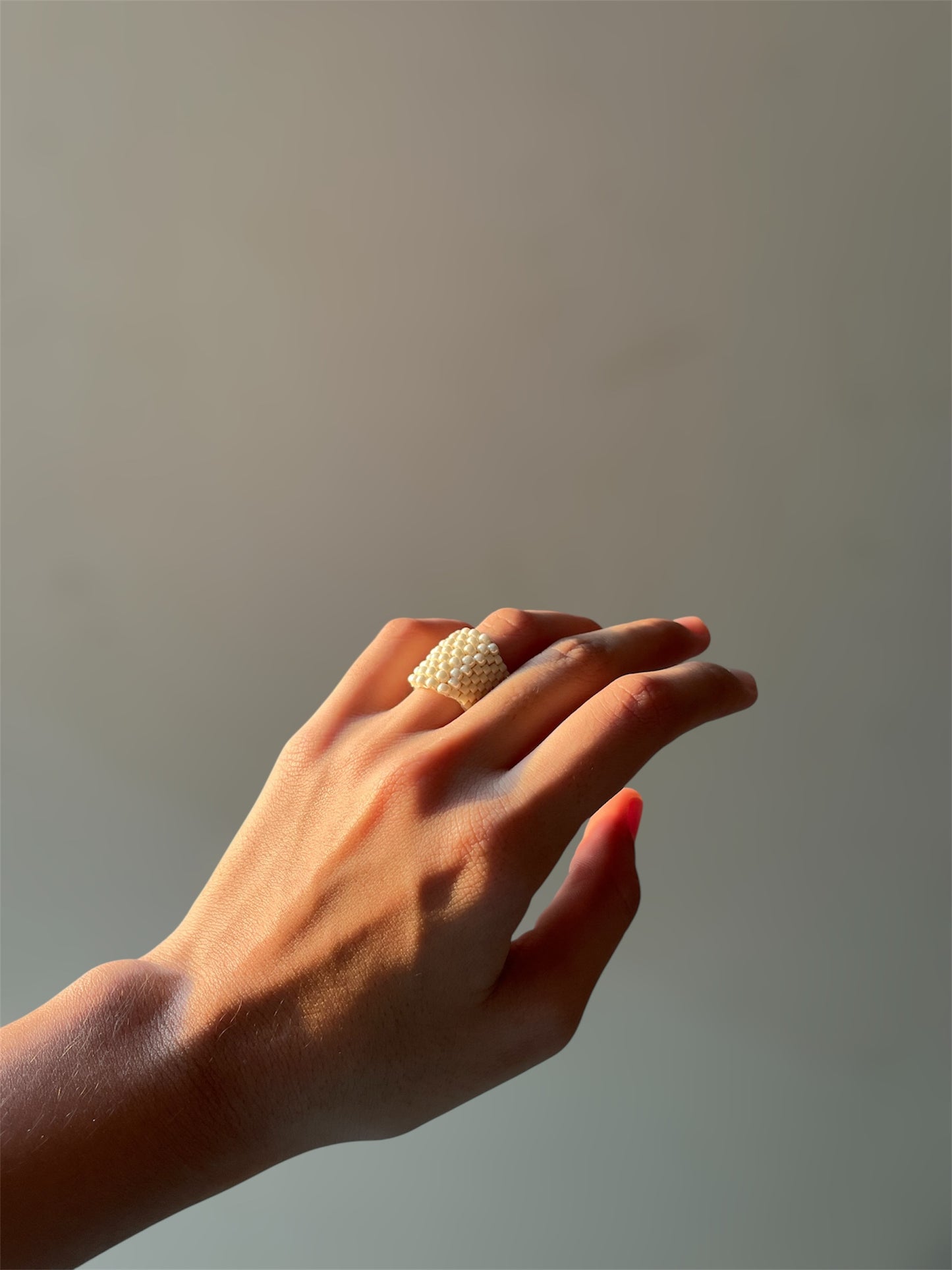 Creambell beaded ring