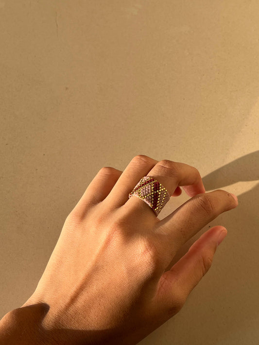 Miyuki Chevron Ring