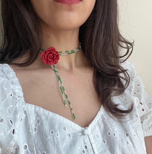 Rose Lariat Necklace
