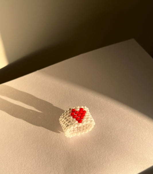 Heart beaded ring