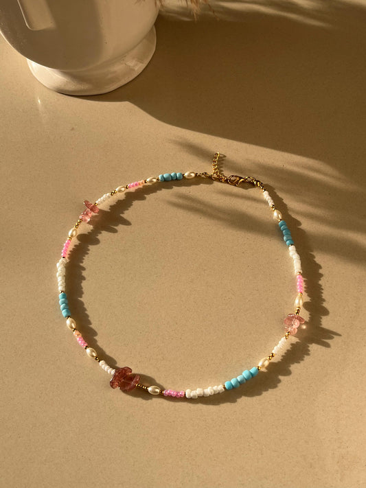 Pink Blue Necklace